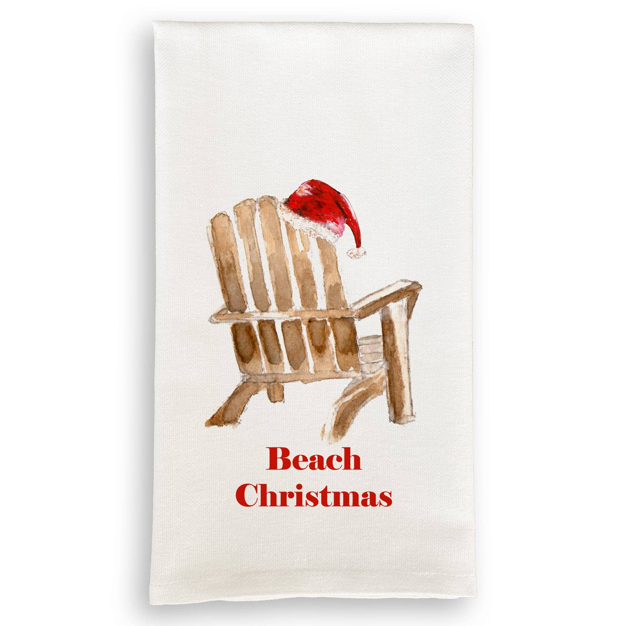 French Graffiti - Wholesale Theedoek - Strandstoel met kerstmuts0