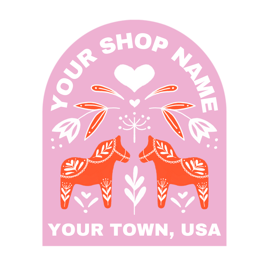 Nordic Nicole - Wholesale Sticker - *Reorder* Custom Swedish Dala Horse Sticker1