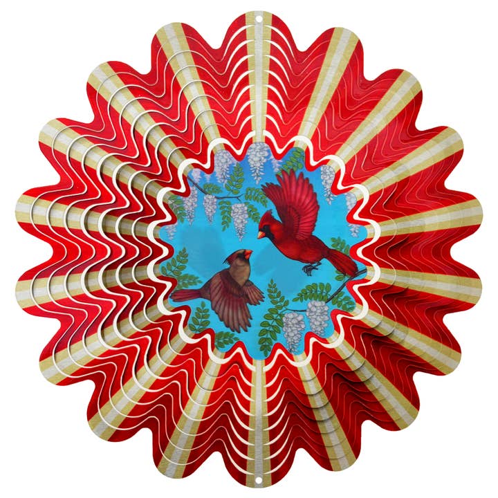 Animated Cardinal - Large Wind Spinner for wholesale by Spinfinity Designs