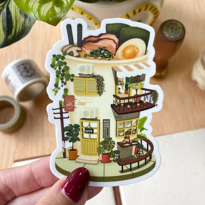Ramen Restaurant Sticker for wholesale by LINH T VO ART & ILLUSTRATION