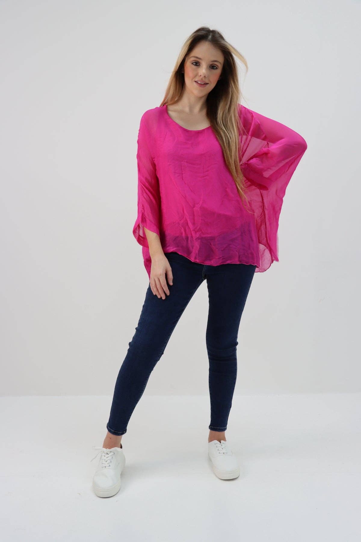 Miss Bold - Wholesale Tunic - Women's - Italian Plain Batwing Silk Tunic Top20