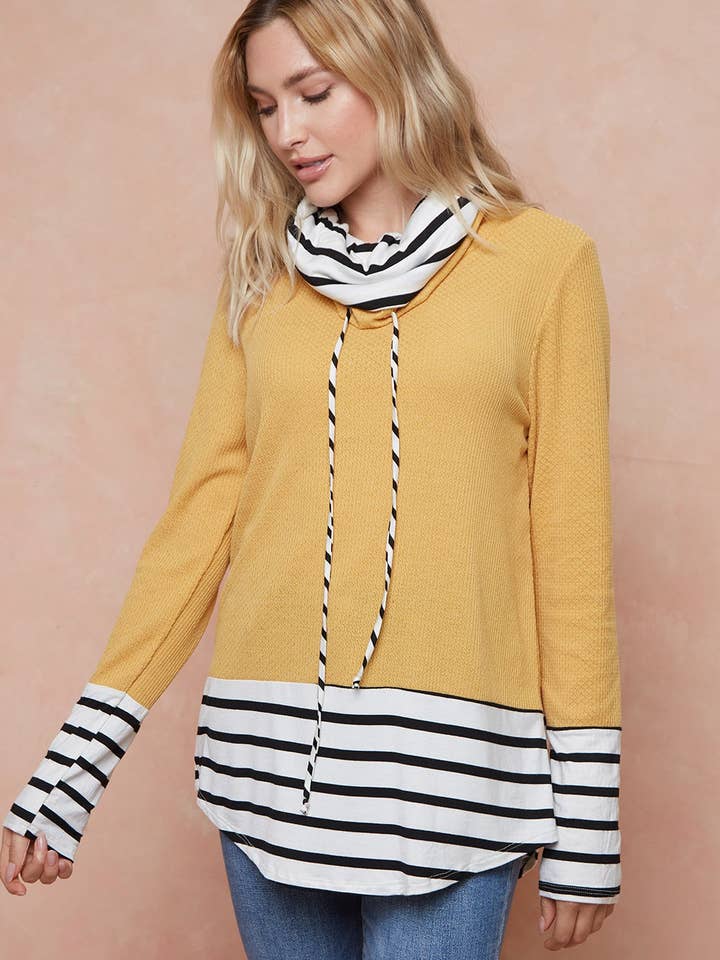 lovely melody - Wholesale Sweatshirt - Women's - LMT2836PL-PLUS SIZE MUST HAVE SOLID COWL NECK TUNIC4