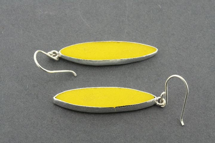 Makers & Providers - Wholesale Dangle earrings - Yellow ceramic spear earrings1