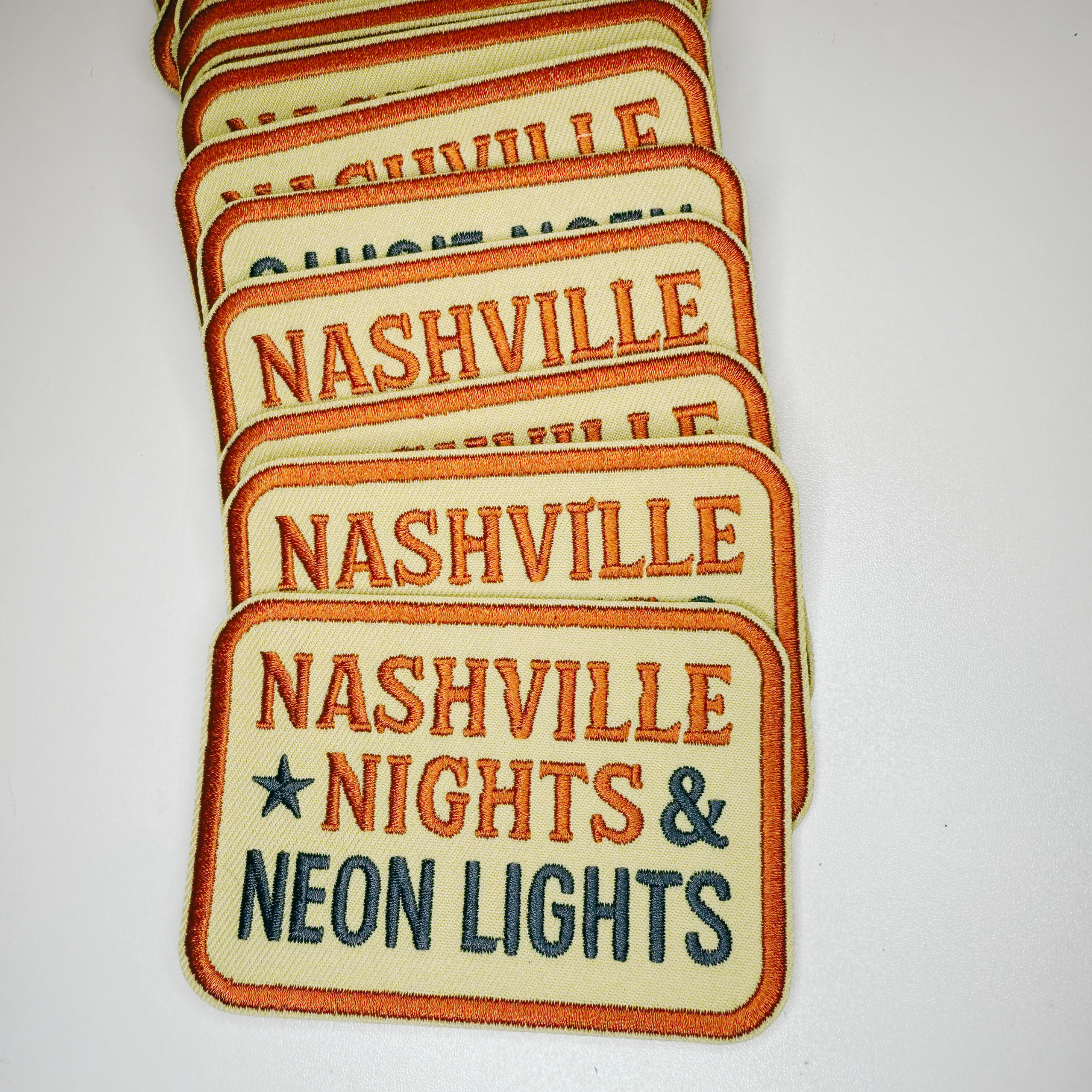 TEELUX - Wholesale Patch - 3.5" Nashville Nights - Neon Lights -  Embroidered Hat Patch1