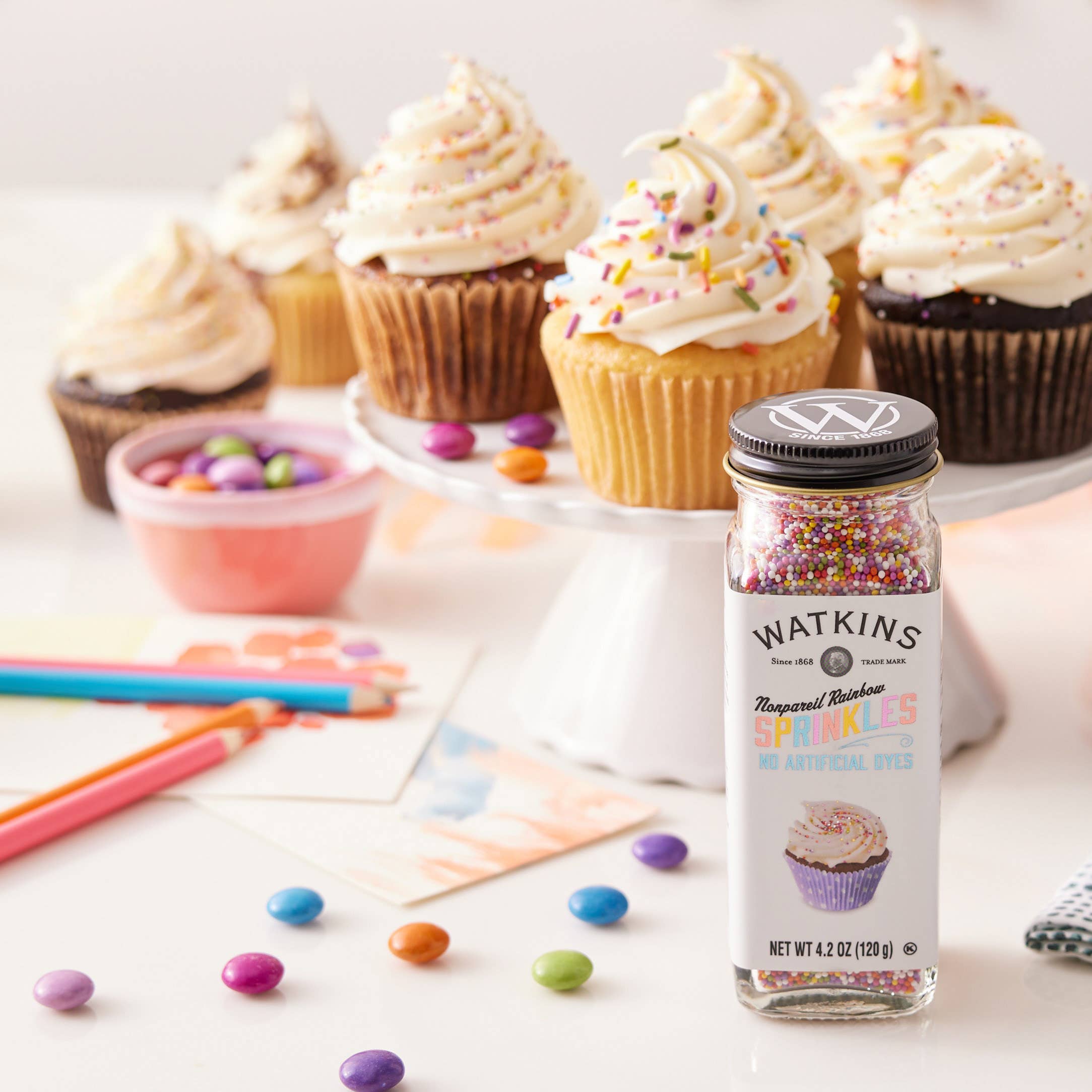 The Watkins Co. - Wholesale Sprinkles - Rainbow Decorating Nonpareils, 4.2 oz4