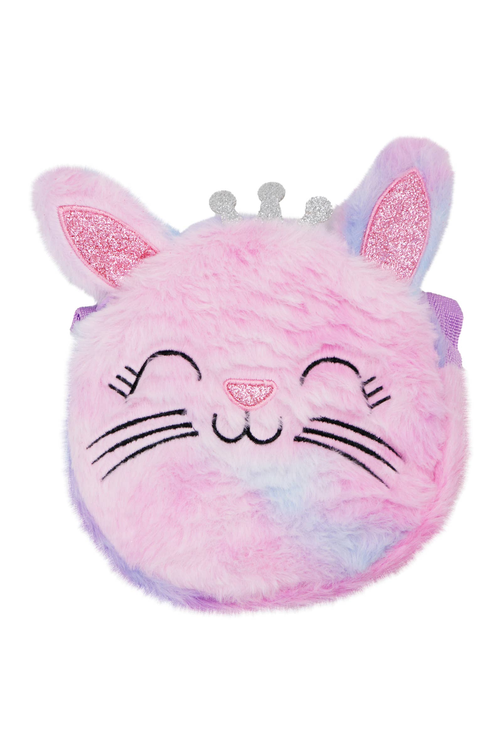 Cap Zone - Wholesale Crossbody Bag - Kids - Kitty Cat Princess Fuzzy Faux Fur Crossbody Bag8