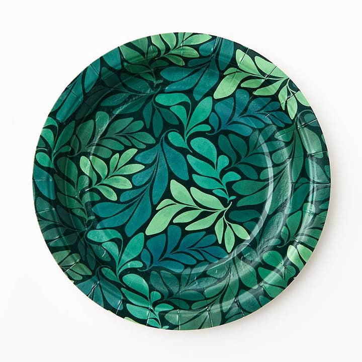 Celebration Greenery Small Disposable Plates for wholesale by Paper Source Wholesale