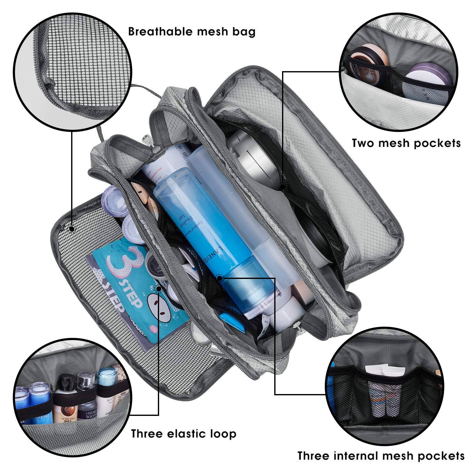 wandf - Wholesale Toiletry Bag - Unisex - Toiletry Bag Hanging Dopp Kit Water Resistant Shaving Bag30