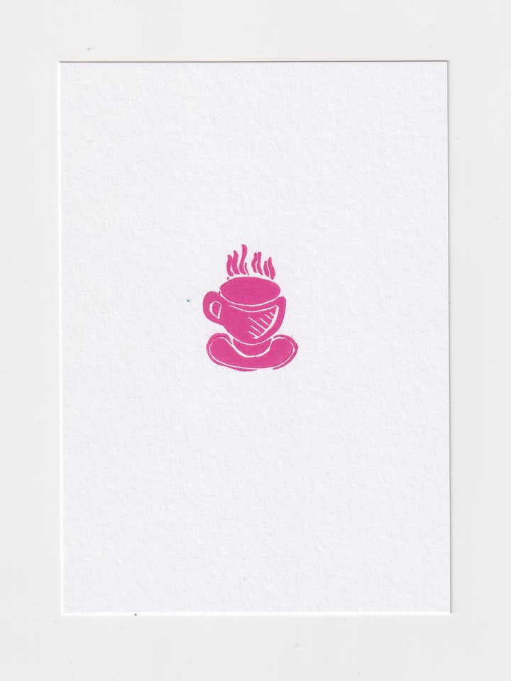 Mini Coffee Cup Print- Tiny Postcard Art for wholesale by Jenny Robson Design