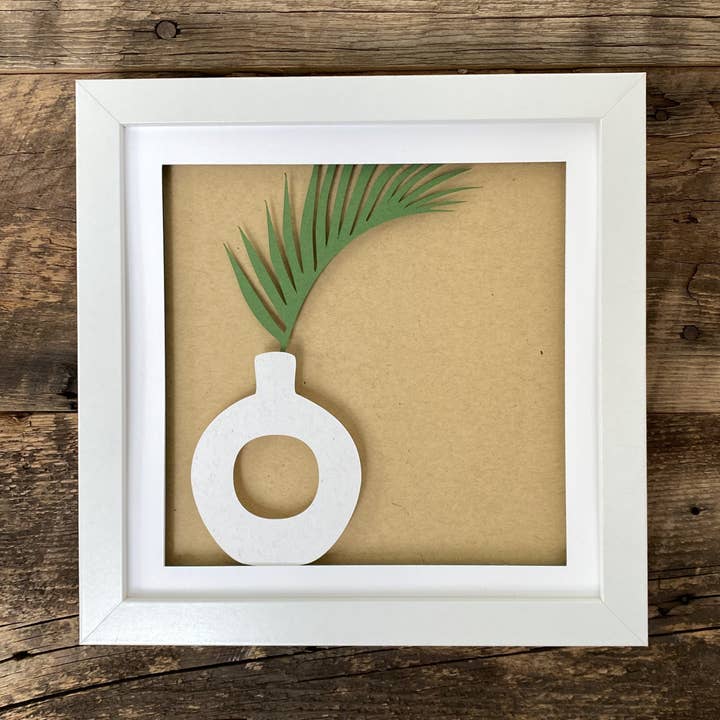 Modern Hollow Vase and Fern Shadow Box for wholesale by Daydreams and Joy