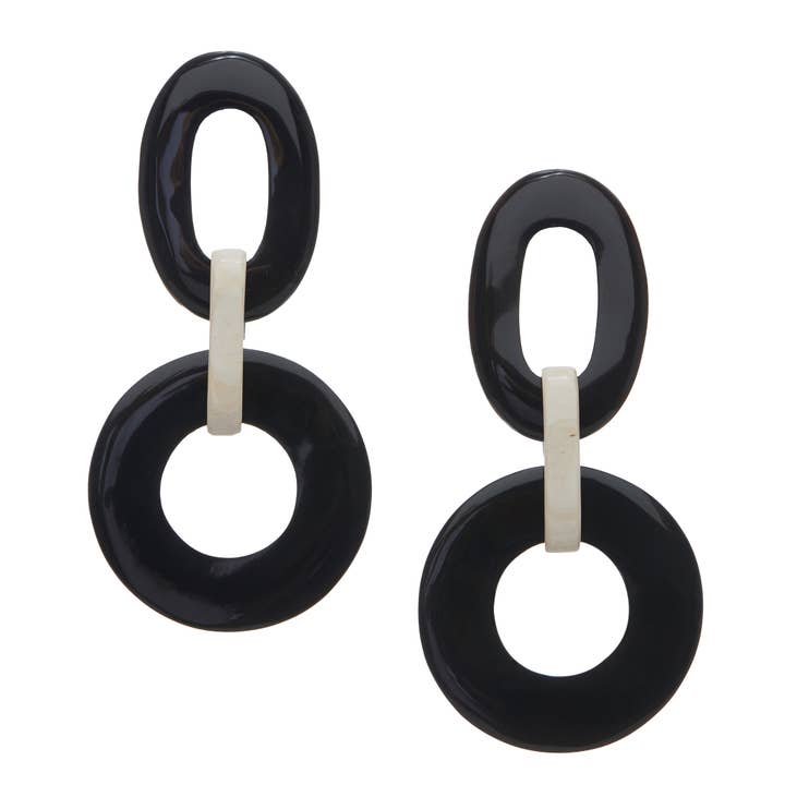 VIVO - Wholesale Dangle Earrings - Black And Light Horn Earring