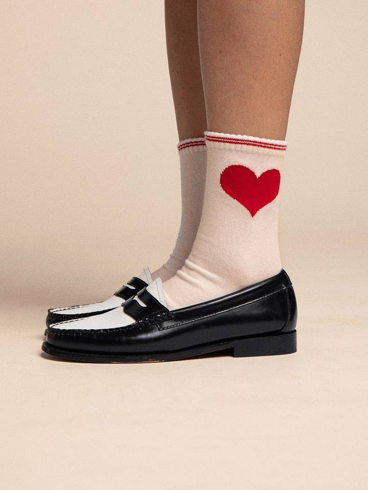 Nael ecru socks for wholesale by Elise Chalmin