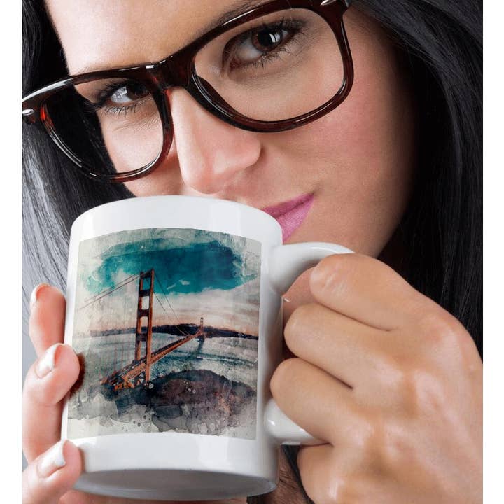 3dRose - Wholesale Coffee Mug - 3dRose, Image Of Watercolor Golden Gate Bridge Scene, Mug9