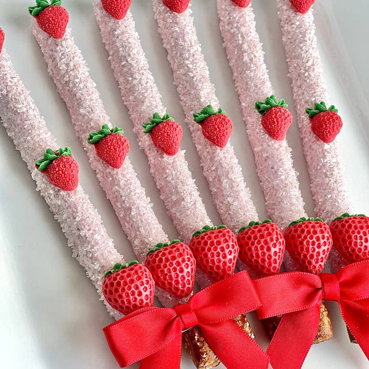 Delightful Chocolates - Wholesale Chocolate Covered Sweets - Strawberry Themed Chocolate Preztel Rods4