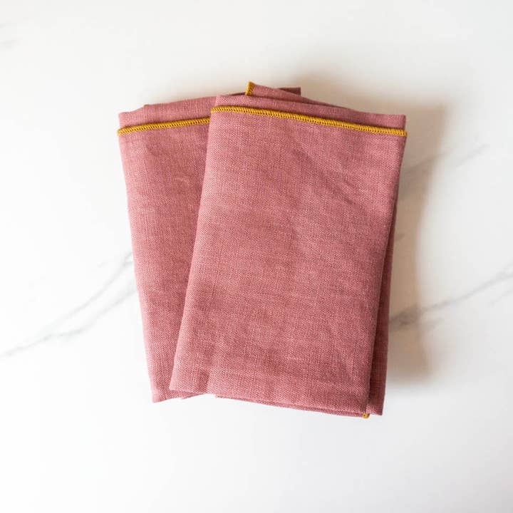 West Coast Handmade – wholesale Dinner & cloth napkin – 100% Linen Plum Cloth Dinner Napkins - Set of 21
