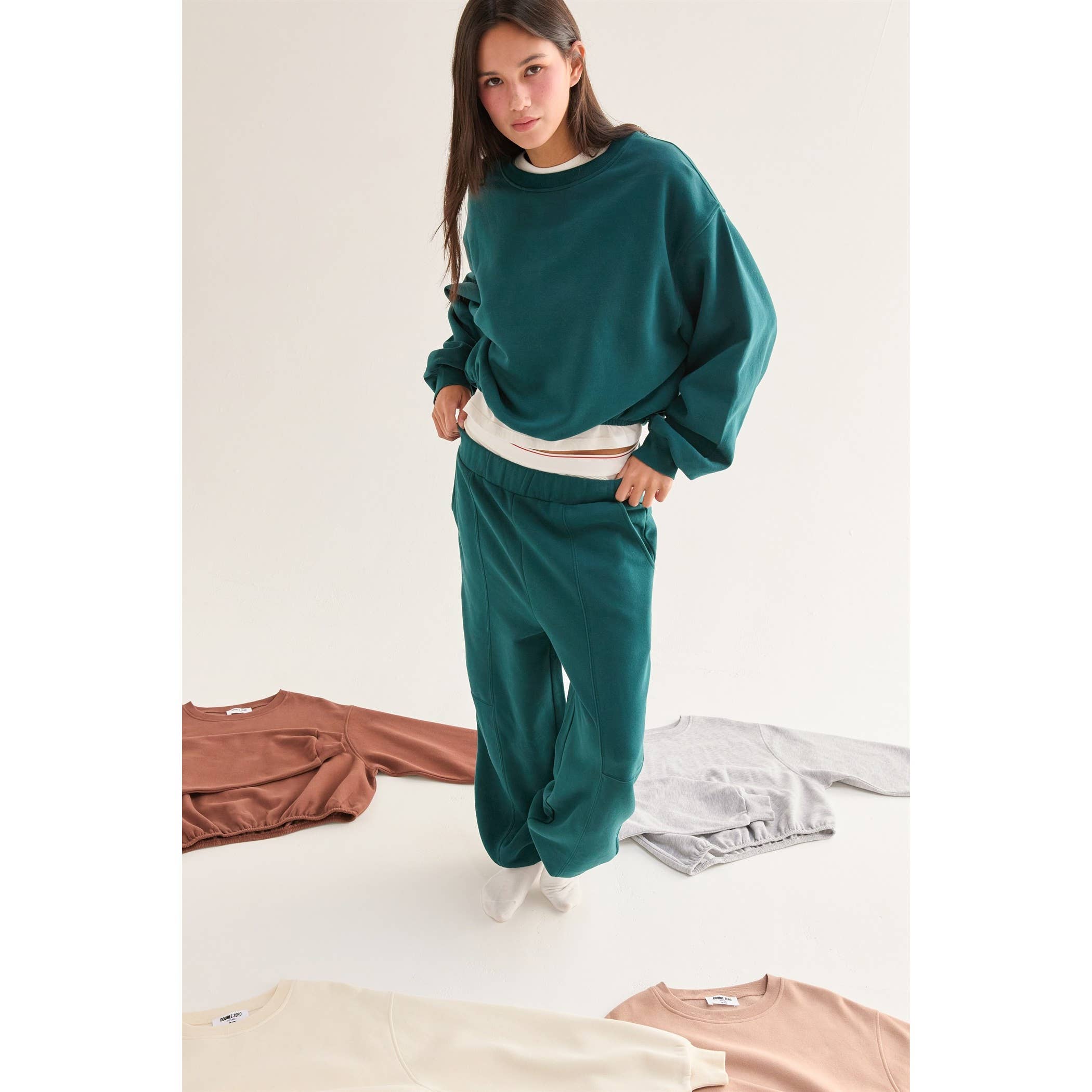 Double Zero - Vente Sweat-shirt – femme - Sweat-shirt court à ourlet élastique coupe décontractée16