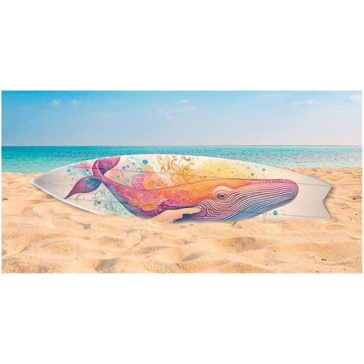 Jarmz Designs - Wholesale Wall Accent - SURF BOARD WALL ACCENT COLORFUL WHALE ART3