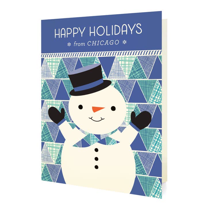 Night Owl Paper Goods - Wholesale Season’s Greetings card - Customizable Merry Snowman Holiday Cards1