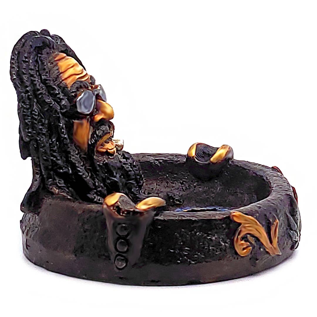 Pichincha - Wholesale Ashtray - Smoking Bob Rasta Man Figurine Round Ash Tray2