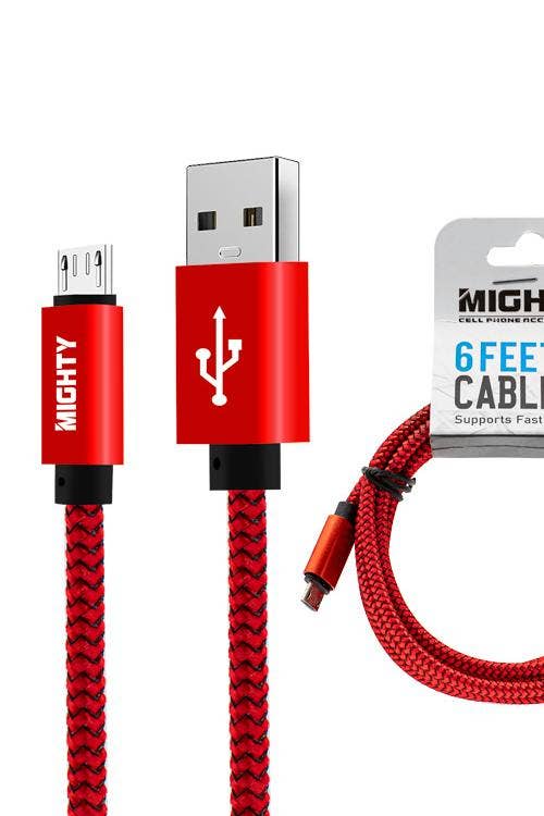 Mighty Wireless - Wholesale Charging Cable - Solid Micro USB Fabric Cable 6FT Wholesale V96FT