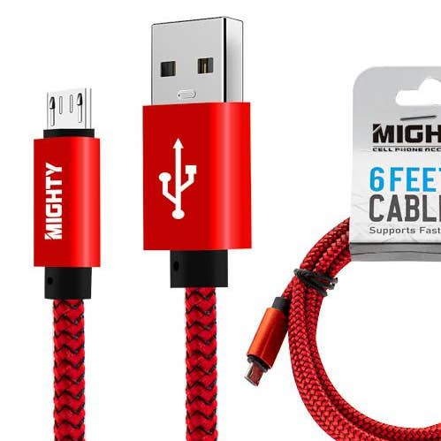Mighty Wireless - Wholesale Charging Cable - Solid Micro USB Fabric Cable 6FT Wholesale V96FT
0