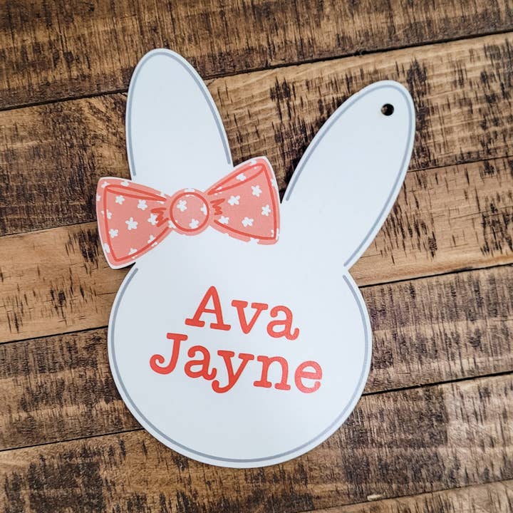 Personalized Easter Basket Tag- Bunny head for wholesale by Studio 29 Eleven
