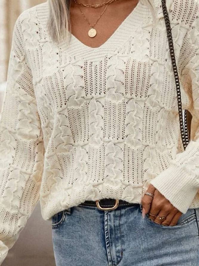 Eyelet Jacquard sticktröja YYDY029 för wholesale av UNISHE