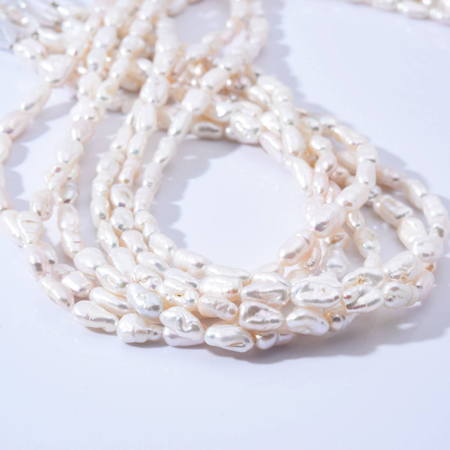 findings4uGem – wholesale Pärlband/Pärlhalsband – Naturliga vita keshipärlor i sötvattensfärg, FWP0081