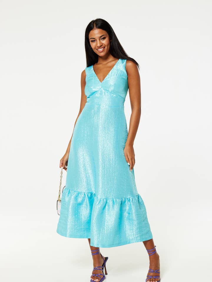 Kast gouden A-lijn jurk D10177 voor wholesale door Closet London