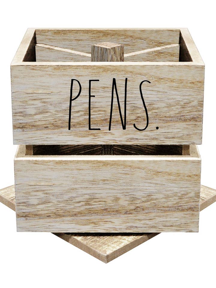 Rae Dunn Wooden Pencil Cup for wholesale by DesignStyles Home