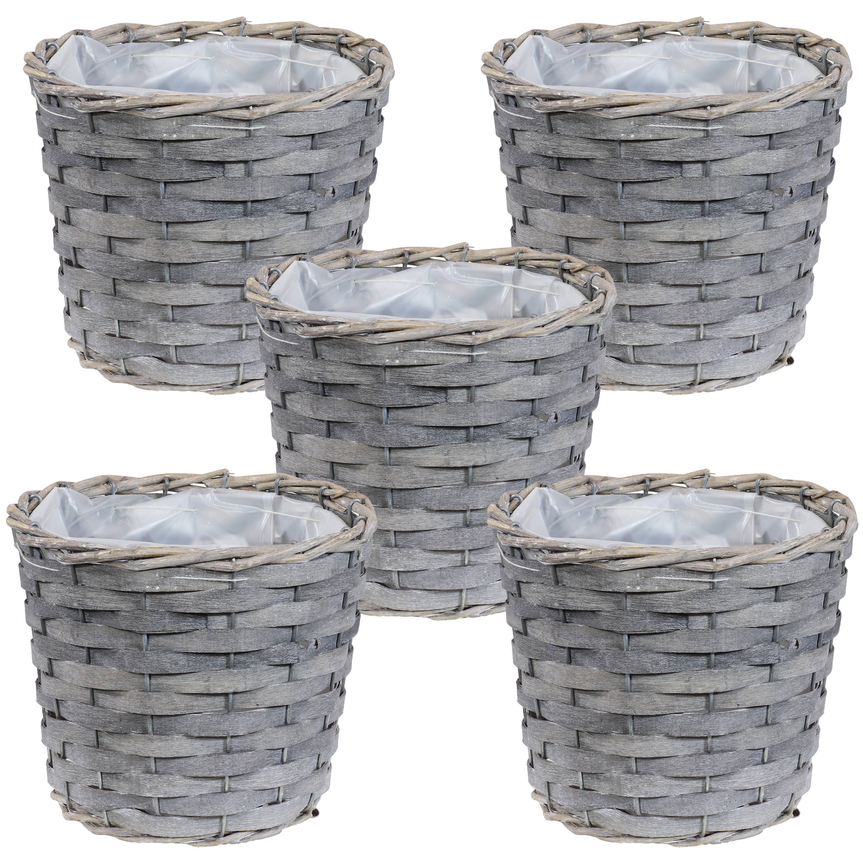 Sunnydaze Decor - Wholesale Plant Pot - 6.75 in Rattan Wicker Basket Planters with Lining - Set of 51