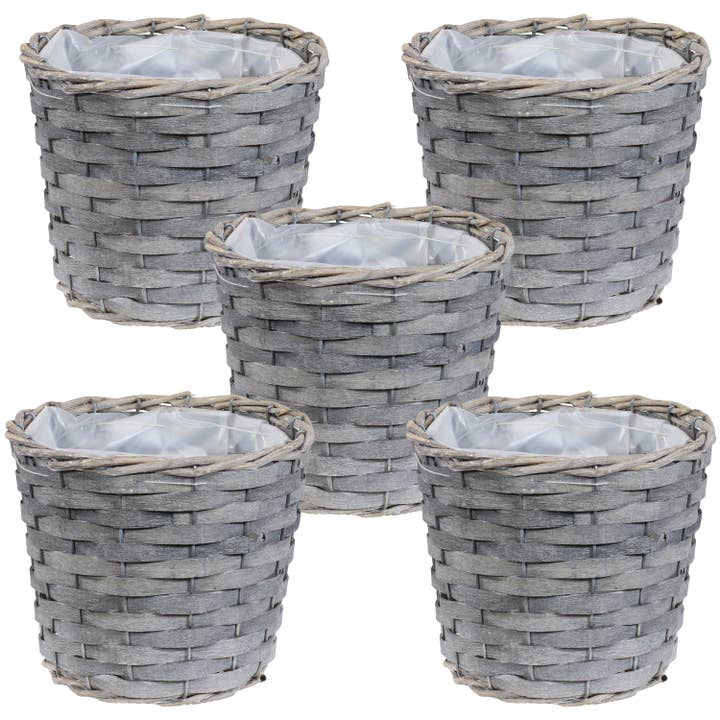 Sunnydaze Decor - Wholesale Plant Pot - 6.75 in Rattan Wicker Basket Planters with Lining - Set of 51