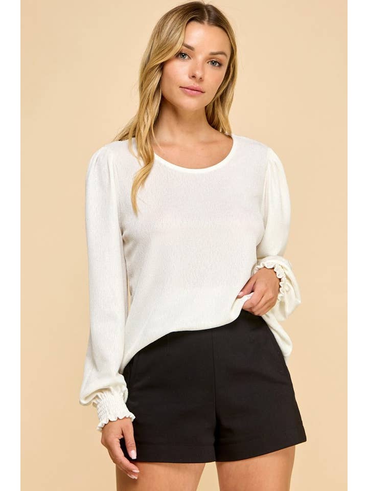 Vanilla Monkey - Wholesale Blouse - Women's - Champagne Shimmer Long Sleeve Blouse6