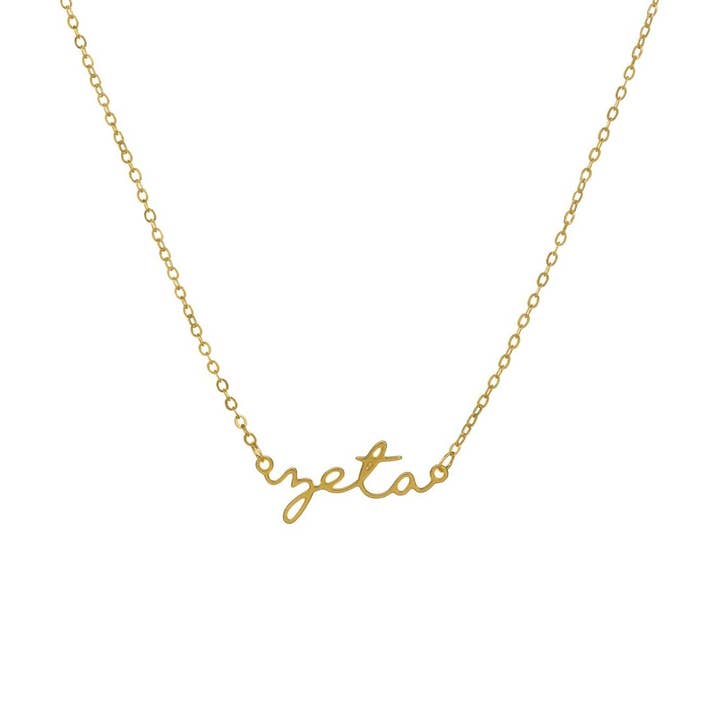 Shawn Paul - Wholesale Pendant/Charm Necklace - Zeta Tau Alpha Sorority Script Necklace