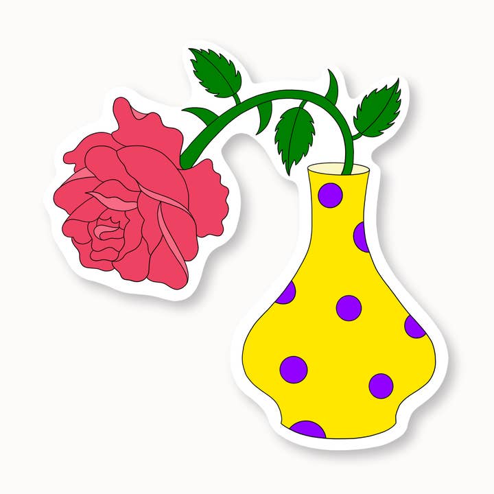 Pegatina de vinilo Rosa marchita para venta al por mayor de Coco Clem