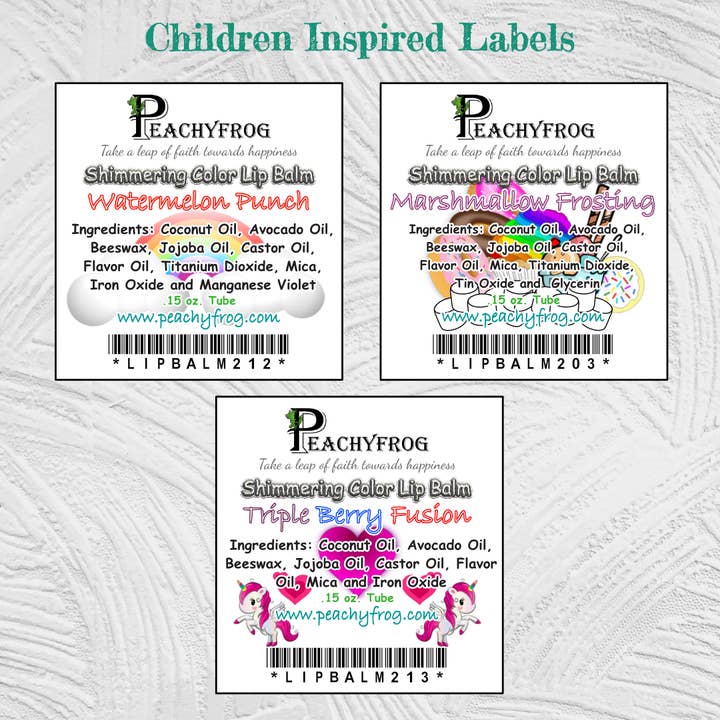 Peachyfrog - Wholesale Lip Balm - Lip Balm Shimmering Color STARTER BOX | Display & 12 Balms4