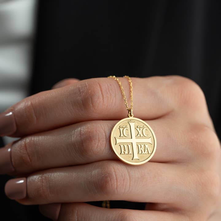 Tina Custom Jewelry - Wholesale Pendant/Charm Necklace - IC XC NIKA Gold Cross Pendant Necklace for Faithful Hearts5