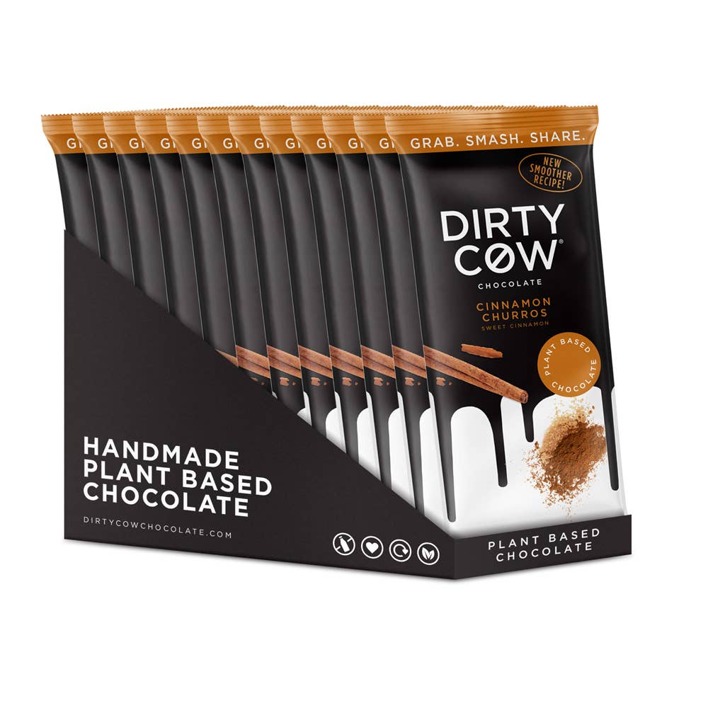 DIRTY COW CHOCOLATE – wholesale Chokladkaka – ** NY ** KANELCHURROS VÄXTBASERAD VEGANSK CHOKLADKAKA2