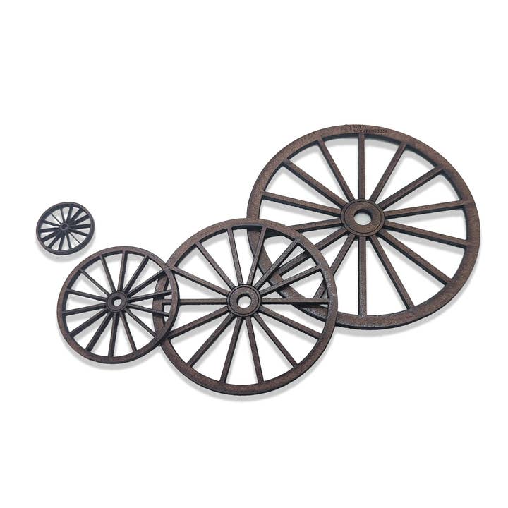 Ruedas de 14 radios para manualidades (juego de 4), ruedas de madera compuesta, para venta al por mayor de Wild Woodworker