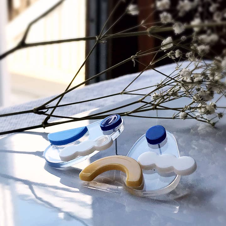 Pearl and Ivy Studio - Wholesale Dangle Earrings - Sun moon cloud acrylic stud earrings - Night and Day5