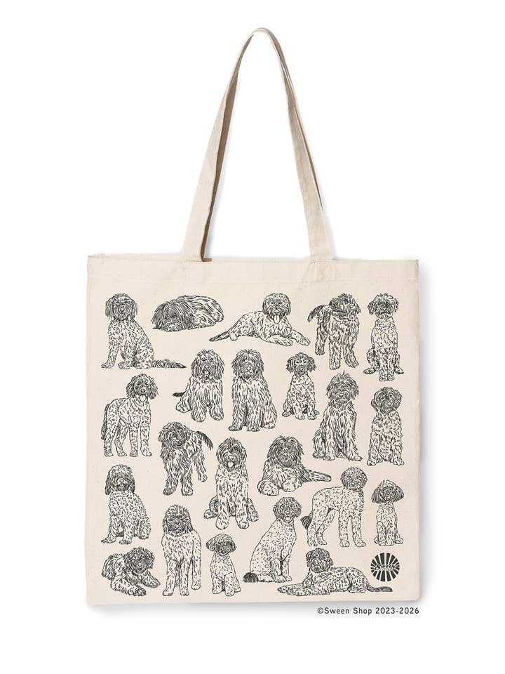 Sac fourre-tout en toile Golden Doodle Cadeau pour amoureux des chiens pour la vente par Sween Shop