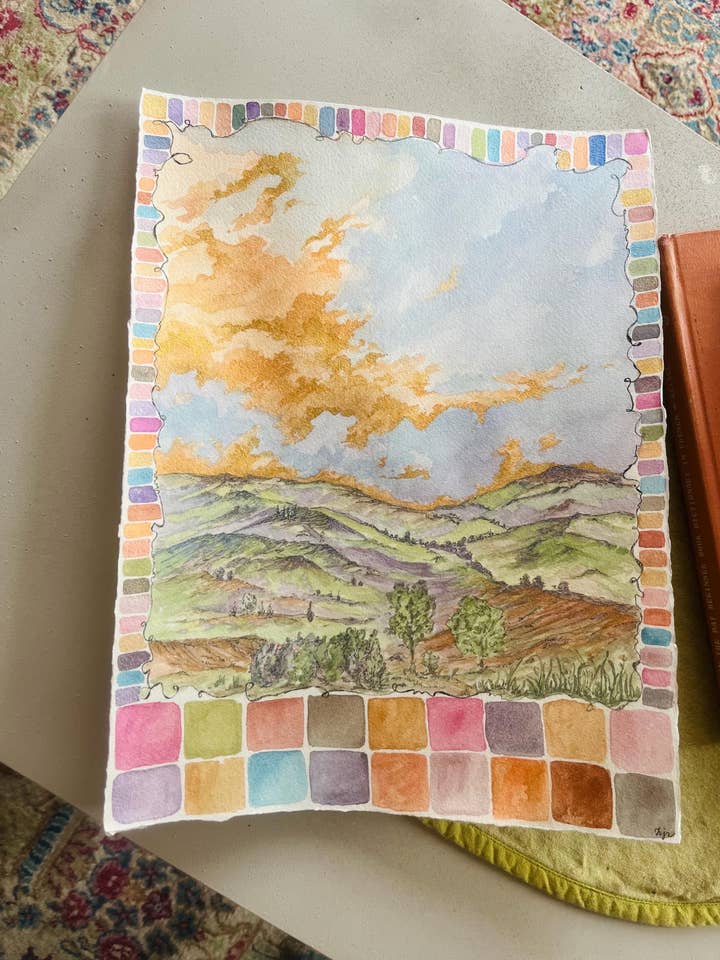 Patchwork Fields - Print! for wholesale by Hannah Jean Atelier