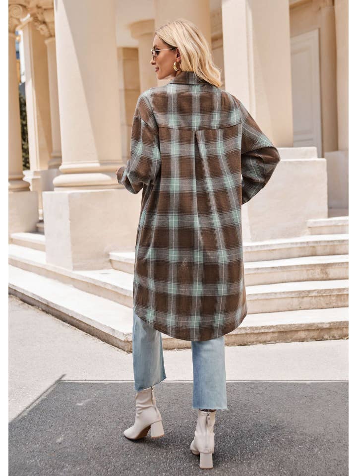 Sweetkama - Wholesale Button Down Shirt - Women's - Ladies Plaid Lapel Long Sleeves Casual Shirt 683117