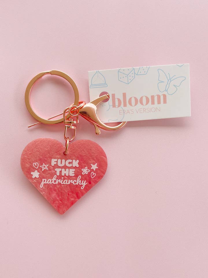 all too well 'f*ck the patriachy' keychain (taylor inspired) for wholesale by bloom by alyssum