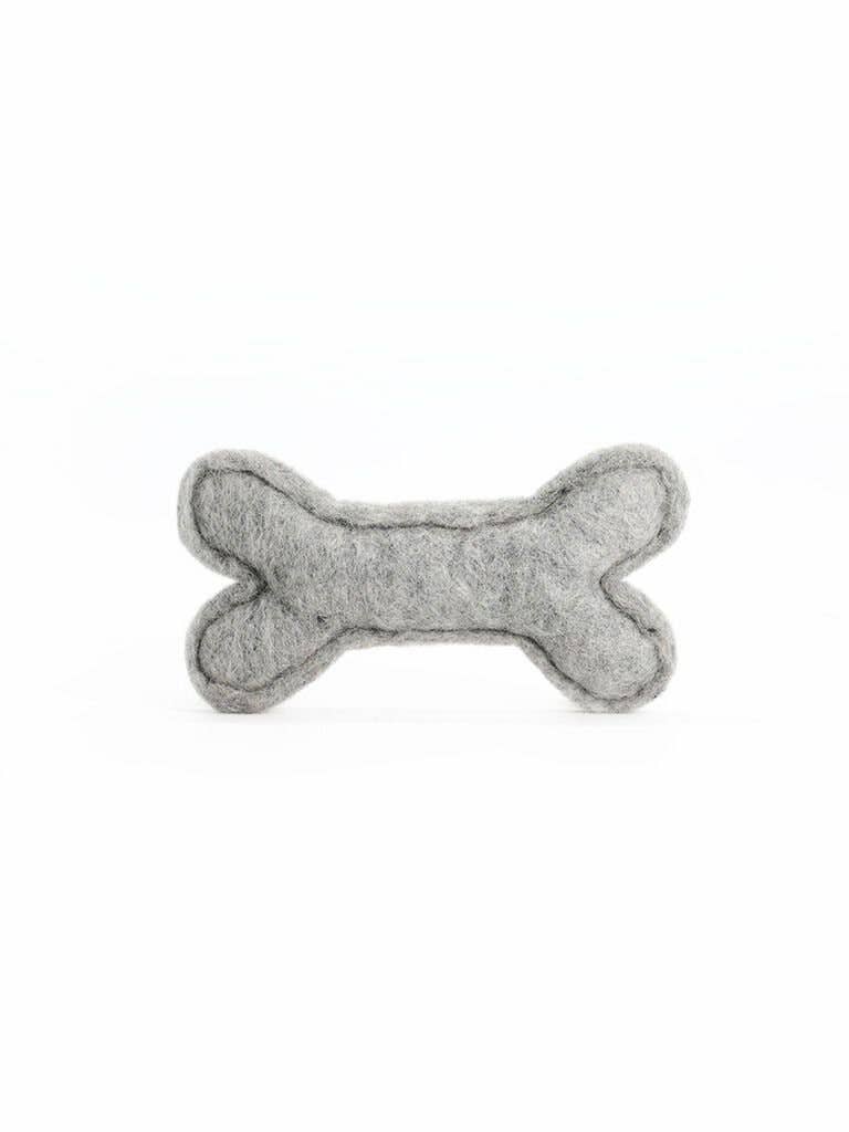 Woollyfelt - Wholesale Pet Chew Toy - Dog - Felt Gray Dog Bone | Set Of 21