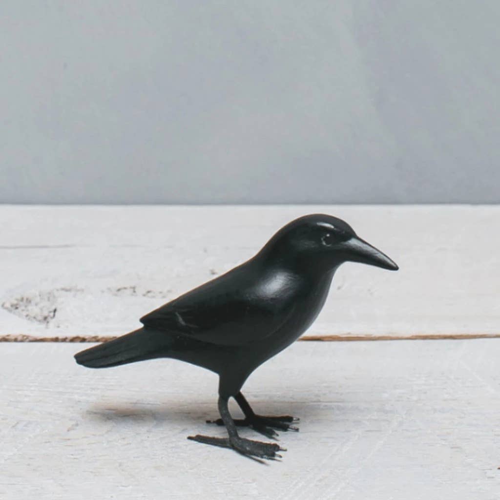 Aviologie - Wholesale Decorative Figurine - Mini Crow - 3.5"H  -Carved Wooden Ornament1