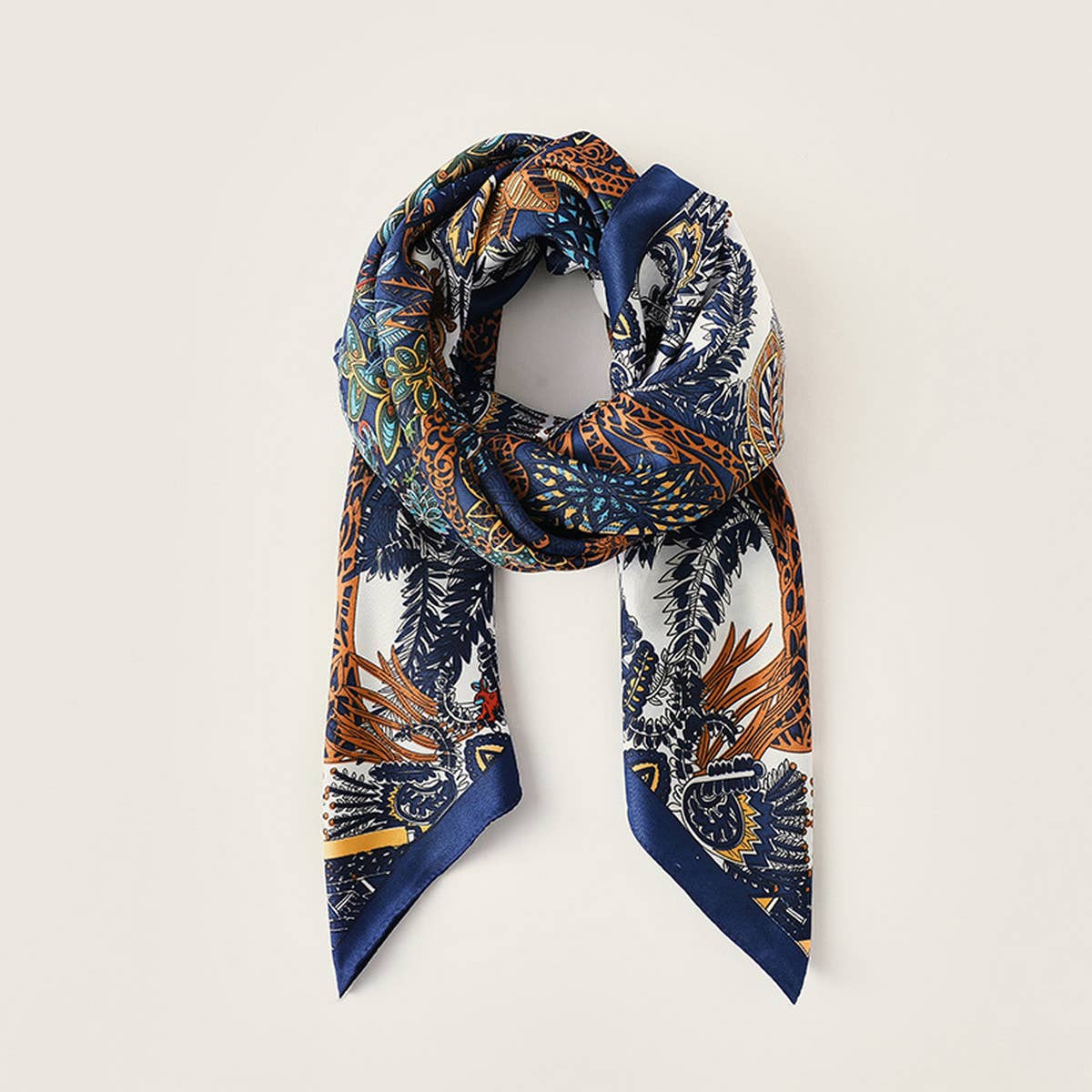 ACCITY - Wholesale Scarf - Women's - Vintage French Print Scarf – 90cm Silk Feel Square_CWASC01721