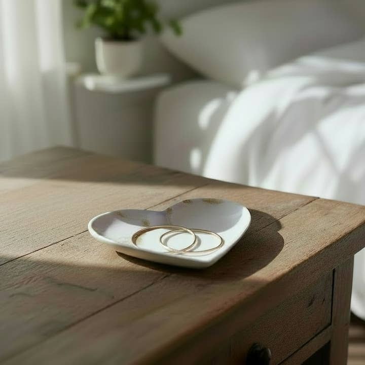 Heart Tray in Lavender Gold | ws for wholesale by Wind + Willow Co.