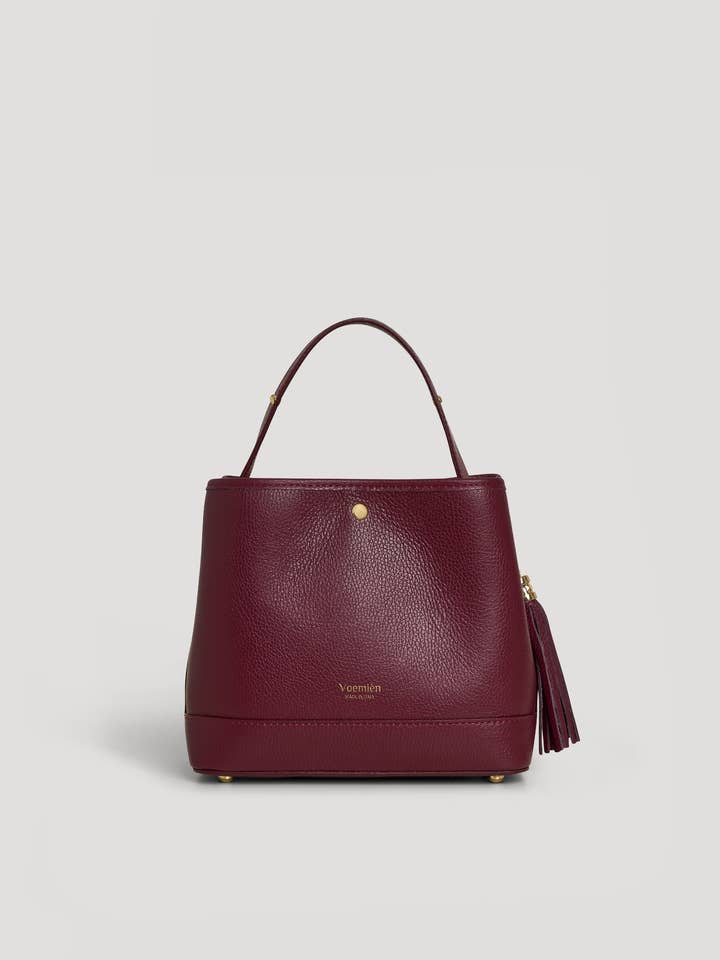 Kendy-taske i bordeaux dollar-læder for engroshandel hos Voemièn