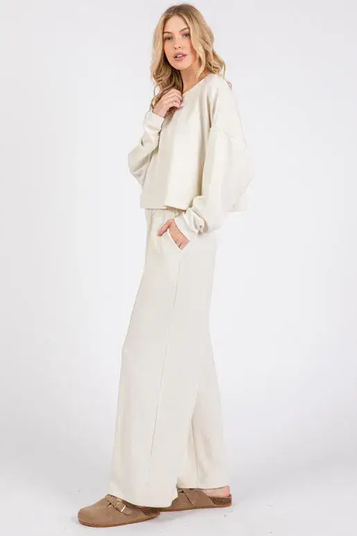 Final Touch – wholesale Stickad topp - Dam – Modal Drop Shoulder Långärmad Crop Top - NT3134716